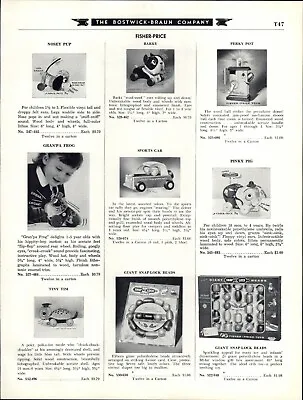 1958 PAPER AD 4 PG Fisher Price Toy Dog Snoopy Sniffer Barky Pig Duck Family ++ • $29.99