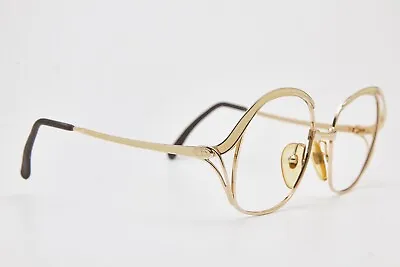 CHRISTIAN DIOR Frame Golden Glasses Round Vintage 80s Butterfly Eyeglasses • $106.25