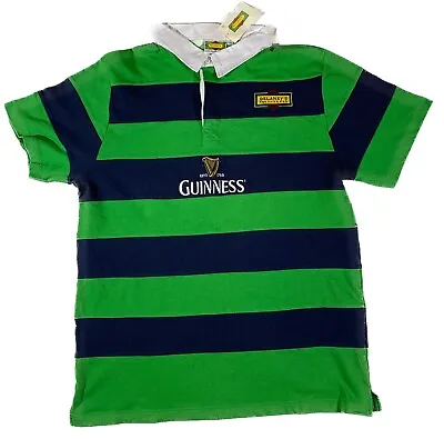 Delaney's Hong Kong Irish Pub Rugby Polo Shirt XXL Striped W Guiness Logo • $35