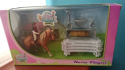 £12.99 • Buy Kids Globe Horse Playset Horse Rider Fencing Accessories Horse Toy Model Pony