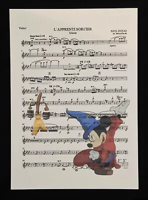 Mickey Mouse Sorcerers Apprentice Disney Sheet Music A4 Art Print Wall Poster • £6