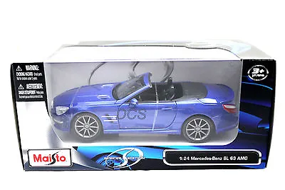 Maisto  Mercedes Benz 2012 Sl Amg 63 Conv Blue 1/24 Diecast Car 31503 • $12.45