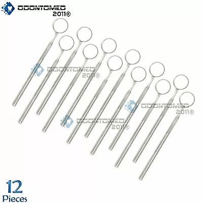 12 Pcs Dental Mouth Mirror #5 W/handle Dental Instrument • $12.75