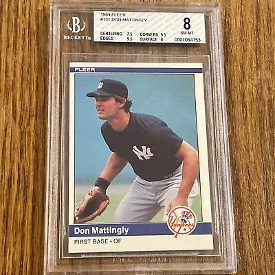 1984 FLEER DON MATTINGLY ROOKIE BGS GRADED 8 NEW YORK YANKEES (2 9.5 Subgrades!) • $99.23