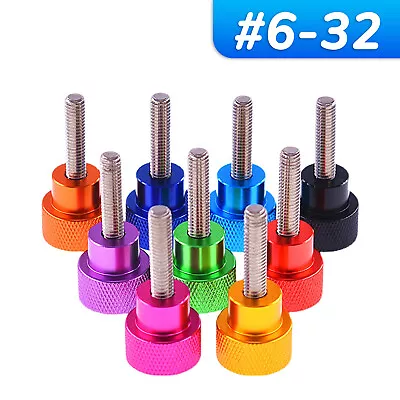 #6-32 Knurled Thumb Screws Stainless Steel + Aluminum Hand Grip Knob Bolts • $2.15