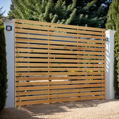 Decorative Privacy Garden Fence Wooden Gate Fencing Border Edging Pinewood Panel • £105.95