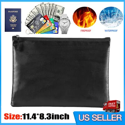 2000℉ Fire Proof Money Bag Fireproof Document Pouch Waterproof Safe Cash M Size • $9.73