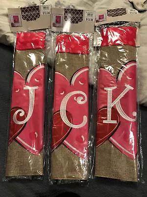 Kirkland's Yard Valentines  Flag Set - Monogram   J   K  &  C   NEW • $12.99