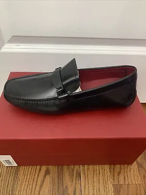 New Salvatore Ferragamo SWITCH Black Leather Men Drivers Loafers Shoes 11 EEE • $499