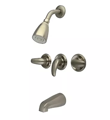 Kingston Brass KB238LL Tub And Shower Faucet With 3-Legacy Lever Handle Satin... • $51.75