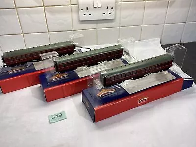 3x BACHMANN 00 LMS 57’ Crimson Coaches. 34-251C 252C & 226C Unused. See Des 349 • £56.50