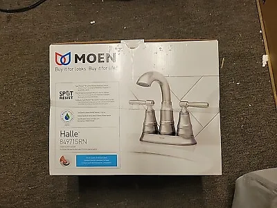 Moen Halle Spot Resist Brushed Nickel Two-Handle Centerset Bathroom Sink Faucet • $69.95