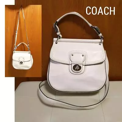 Coach Vintage Shoulder Bag Turn Lock New Willis White Women's Authentic • $139.99
