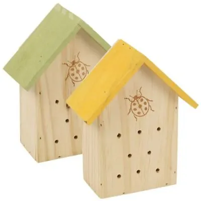 Natural Wooden Wildlife Hibernating Bug Hotel Insect House Shelter Nest Box • £3.99