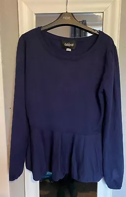 Collectif Navy Peplum Style Jumper In Size 18 • £6.50