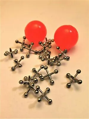 Classic Fun Toy Game With 16 Metal Jacks And 2 Red Rubber Balls • $6.56