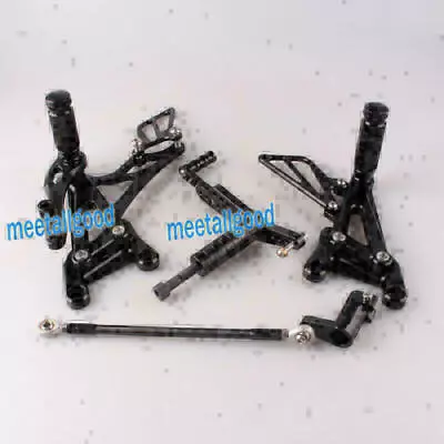 For Yamaha YZF R1 2007-08 Black Adjustable Rear Set Rearsets Foot Peg Pedal CNC • $123.93