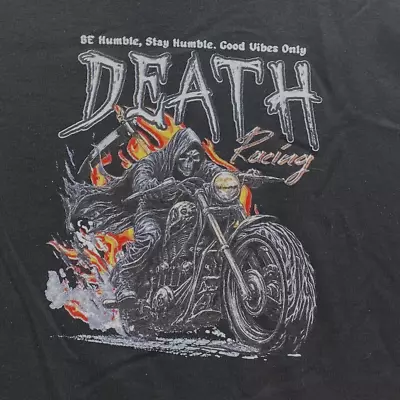 Fresh Laundry Death Racer Grim Reaper Black T Shirt Motorcycle Good Vibe Men 2XL • $26.99