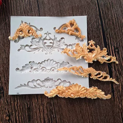 £4.39 • Buy Vintage Relief Lace Baroque Silicone Fondant Mould Cake Decor Craft Border Mold