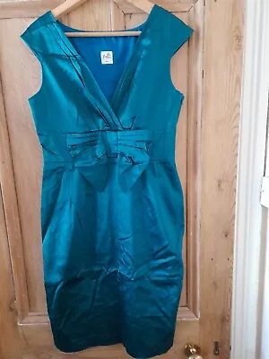 Belle By Oasis  Vintage Style  Silky Cocktail Party Evening Dress Size 14 • £12