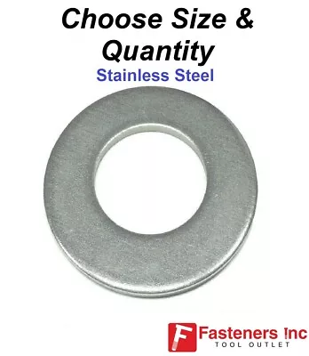 Stainless Steel Flat Washers 18-8 Stainless (Choose Size & Quantity) • $19.54