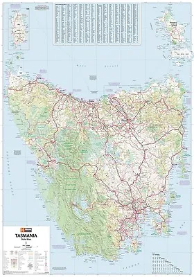 (laminated) Tasmania State Map Poster (70x100cm) Large Road Guide Australia New • $14.95