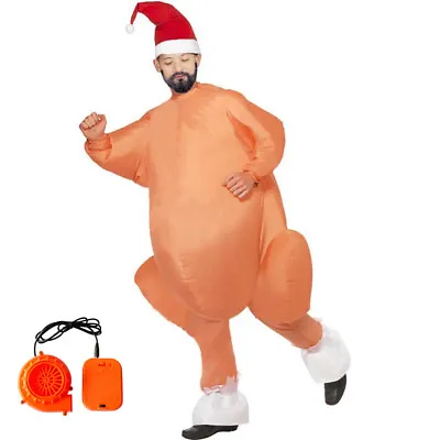 £16.39 • Buy Adult Inflatable Turkey Fancy Dress Costume Christmas Halloween Blowup Fat Suit