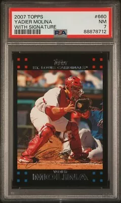 2007 Topps 660 Yadier Molina With Signature Psa 7 • $0.99