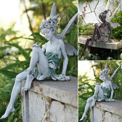 Garden Ornament Magical Fairy Angel Cherub Home Decor Figurine Statue • £12.98