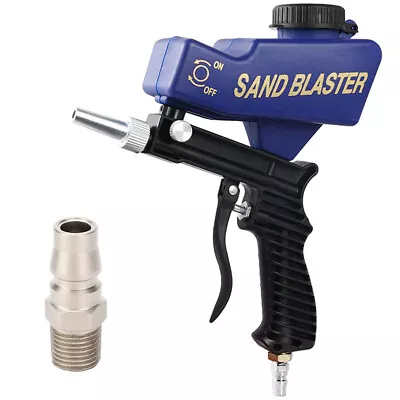 1/4  Portable Air Sandblasting Gun Hand Held Blaster Shot Media Blasting Adjust • $26.99