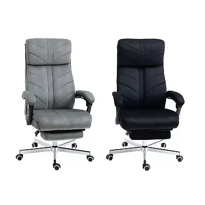 Reclining Office Chair Microfiber Computer Chair With Footrest Arms • $138.99