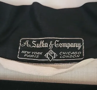 1940s Vintage A. Sulka & Co. Long Black 100% Silk Kimono Style Robe Ex. Cond.  • $375