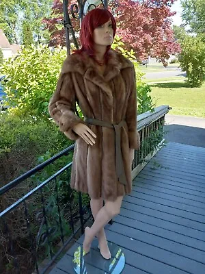 Pastel Mink And Leather 70's Mod Spy Girl Coat • $239