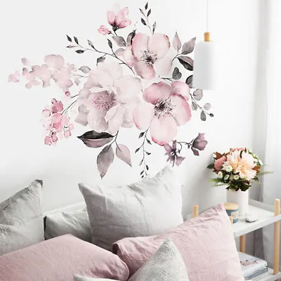 £5.02 • Buy Large Peony Rose Flower Living Room Art Wall Sticker Home Background Decal 