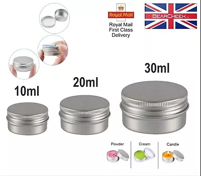 10ml 20ml 30ml Empty Cosmetic Screw Lid Pot Storage Tin Craft Balm Jar Container • £2.75