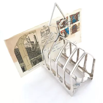 Antique Silver Plated Toast Rack James Dixon & Sons Six Slice Toast Rack 335g • $119