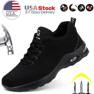 Mens Safety Shoes Work Shoes Indestructible Boots  Steel Toe Sneakers Breathable • $43.70
