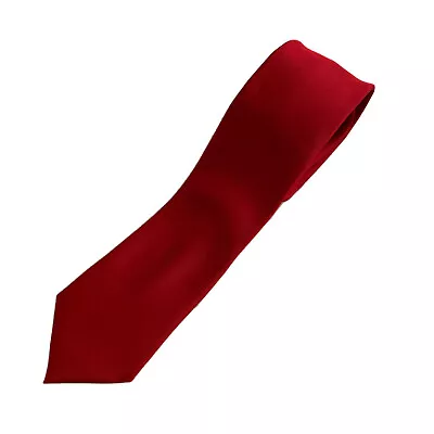 Van Heusen Red Solid Adjustable Mens Skinny Tie 100% Polyester Classic Width • $7.40