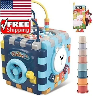 Baby Activity Cube With Lights And Music 6 In 1 Interactive Shapes + 2 BONOSES • $35