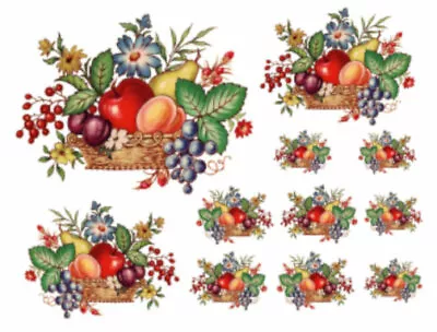 Vintage Image Retro Fruit Basket Furniture Transfers Waterslide Decals FRU703 • $12.99