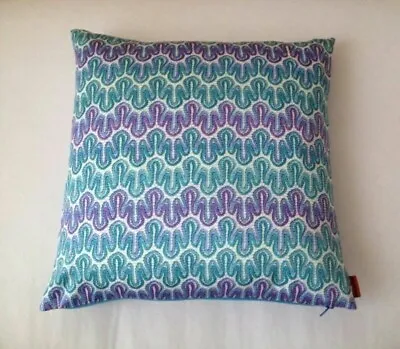 BNWOT Beautiful Missoni 100% Cotton Multi Blue Throw Complete Pillow Cushion • £70