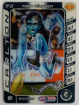 2016 AFL Teamcoach Footy Powers Kade Simpson Carlton Blues # FP - 21. • $3