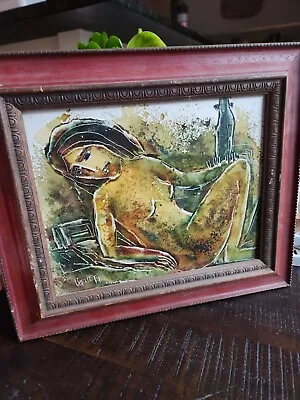 Vintage Calvin Waller Burnett Nude Woman Signed Modernist Original Oil Painting • $145