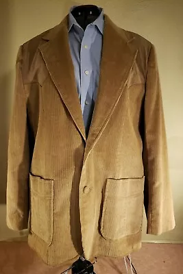 Mens Miller Western Sport Jacket Coat Coudoroy Tan Size 42R • $22.96