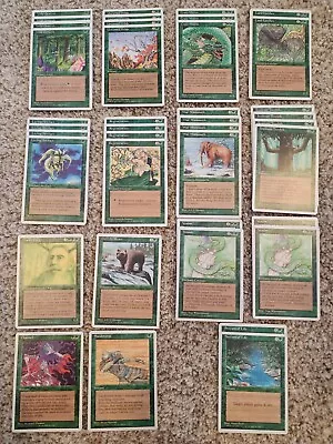 VINTAGE MTG 4th Edition Deck Green ⭐NM+/Mint 39 Card⭐ 4x Gaea's Liege 1995 Magic • $21.95