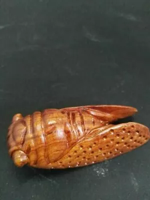 £7.19 • Buy Chinese Collectibles! Rare Old Decorated Handwork Boxwood Carving Cicada Netsuke