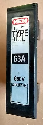 £12.50 • Buy MEM Type M 63A Fuse & Carrier. Includes BS88.2 Cartridge Fuse ( 6A To 63A ) 660V