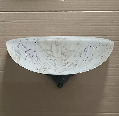 Wall Uplighter Light. Glass And Metal Shade Marble Effect • £9.99