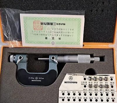 New Mitutoyo Screw Thread Micrometer 126-125 With 8 Anvils • $320