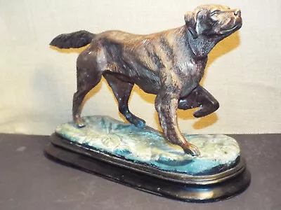 Vintage Large Setter Pointer Hunting Dog Statue Bronze Patina 15 Inches Long • $66